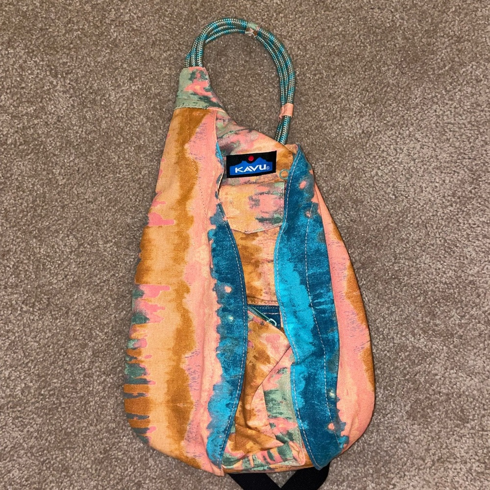 Kavu Orange and Pink Backpack with Rope Strap